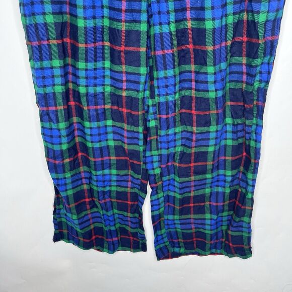 NWT Aerie Flannel Skater Plaid Pajama Pant Green & Blue Woman’s Size Large - Picture 5 of 9